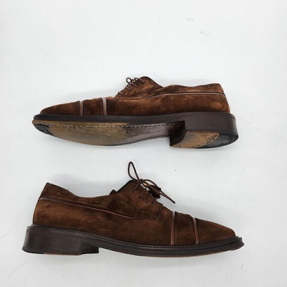 Mezlan Shoes Mens 8.5M Suede Square Toe Lace Up Oxford Chocolate Brown main image 15